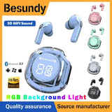Air39 Transparent TWS Bluetooth Earbuds with 7LED Display HiFi Sound