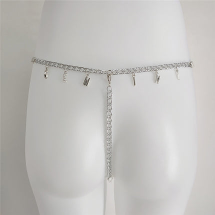 Exy Women Custom Thong With Letter Name Personality G-String Panties Underwear Waist Body Chain Lace Thongs Jewelry Gift
