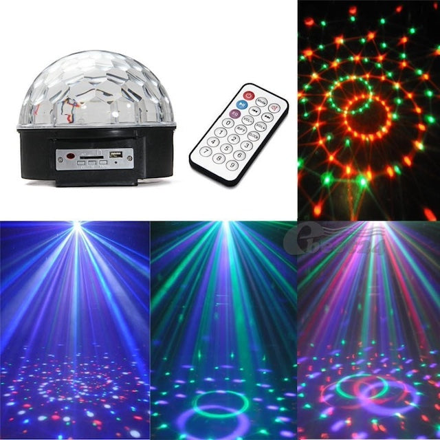 Big Disco Ball Light, Stage Light for Parties, Crystal Magic Ball LED Projector, Spotlight with Remote Control for Festivals