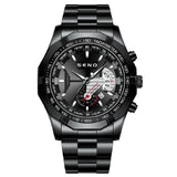 Men's Large Dial Waterproof Calendar Watch - Fashion Business Stainless Steel