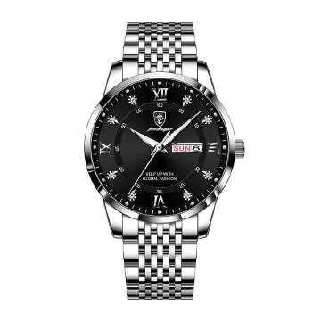 POEDAGAR Men's Waterproof Luminous Quartz Business Watch: Ultra-thin, Calendar, Top Brand