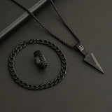 4-Piece Men's Quartz Watch Gift Set with Steel Accessories