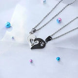 Romantic Couple Heart Pendant Necklace Set 'I Love You' Jewelry Gift