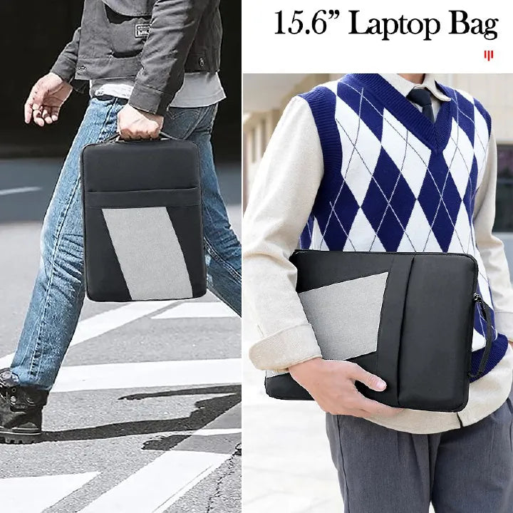 15.6-inch Portable Waterproof Laptop Sleeve: Multi-Layer Protective Liner Bag for Apple & iPad, Gray
