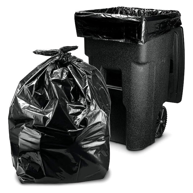 Large Black Size Garbage Bag Set, Large Trash Bags, Black Heavy Duty Bin Bags, Plastic Garbage Storage Bag - 50 pcs