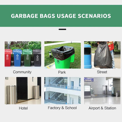 Large Black Size Garbage Bag Set, Large Trash Bags, Black Heavy Duty Bin Bags, Plastic Garbage Storage Bag - 50 pcs