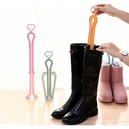 Boots Holder, Folding Boot Shaper Stands, Women's Shoe Shoe Rack with Clip on Two Sides, Plastic High Top Boot Shaper