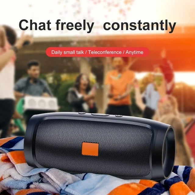 Waterproof Bluetooth Speaker Dual Speaker, Stereo Outdoor TF USB Playback Fm Voice Broadcasting, Portable Compatible Subwoofer