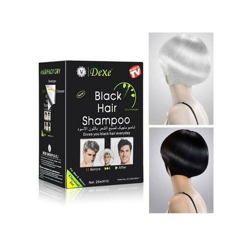 Dexe Hair Dye Shampoo Black (10 Packs )