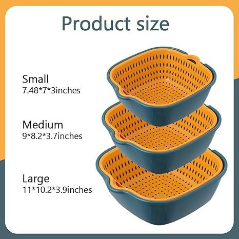 Multi-Layer Drain Bowls Basket Set
