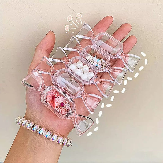 Candy Shape Transparent Make Up Storage Box , Women's Jewelry Accessories Storage Box, Candy Shape Jewelry Box - 5 Pieces