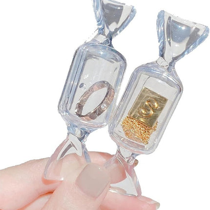 Candy Shape Transparent Make Up Storage Box , Women's Jewelry Accessories Storage Box, Candy Shape Jewelry Box - 5 Pieces
