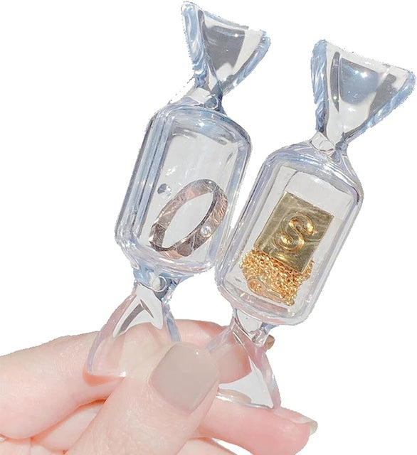 Candy Shape Transparent Make Up Storage Box , Women's Jewelry Accessories Storage Box, Candy Shape Jewelry Box - 5 Pieces