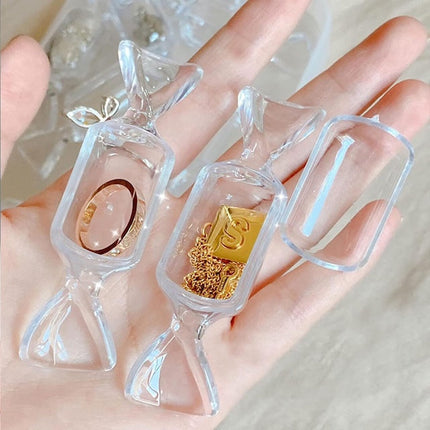 Candy Shape Transparent Make Up Storage Box , Women's Jewelry Accessories Storage Box, Candy Shape Jewelry Box - 5 Pieces