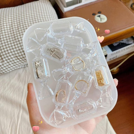 Candy Shape Transparent Make Up Storage Box , Women's Jewelry Accessories Storage Box, Candy Shape Jewelry Box - 5 Pieces