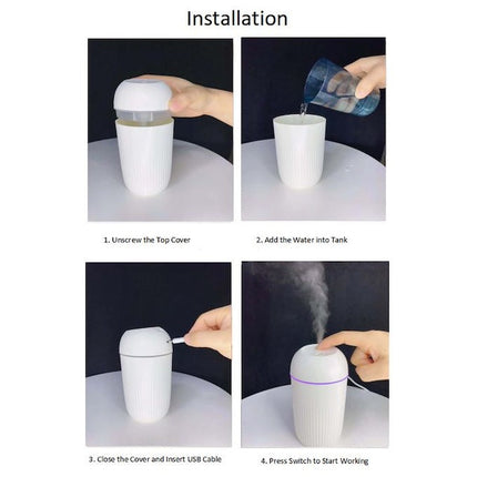 Colourful Nightlight Humidifier, USB Quiet Air Humidifier Night Light Aroma Diffuser with Automatic Shutdown - 420ml