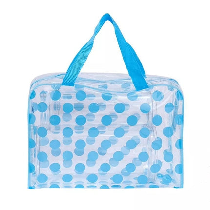 FUDEAM Dot Women Storage Makeup Bag, Portable Toiletries Organize Waterproof PVC Cosmetic Bag, Foldable Travel Toiletry Bag