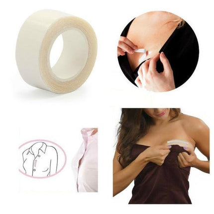 Double Sided Body Tape, Self-Adhesive Bra Clothes Tape, Dress Shirt Secret Sticker, Clear Lingerie Tape Invisible Chest Patch