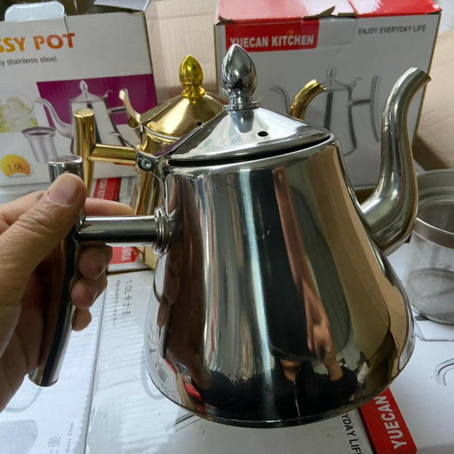stainless steel teapot with infusion set,
