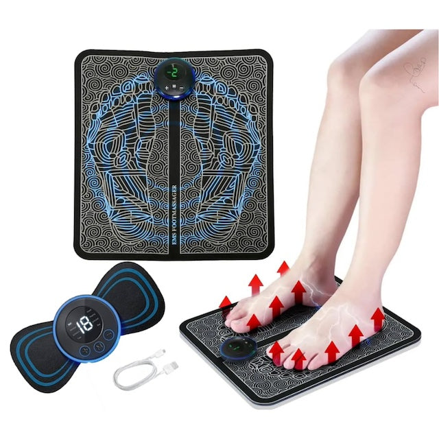 EMS Electric Foot Massager, Electric Foot And Body Pain Relief EMS Massage Machine, Feet Muscle Stimulator Massager Mat