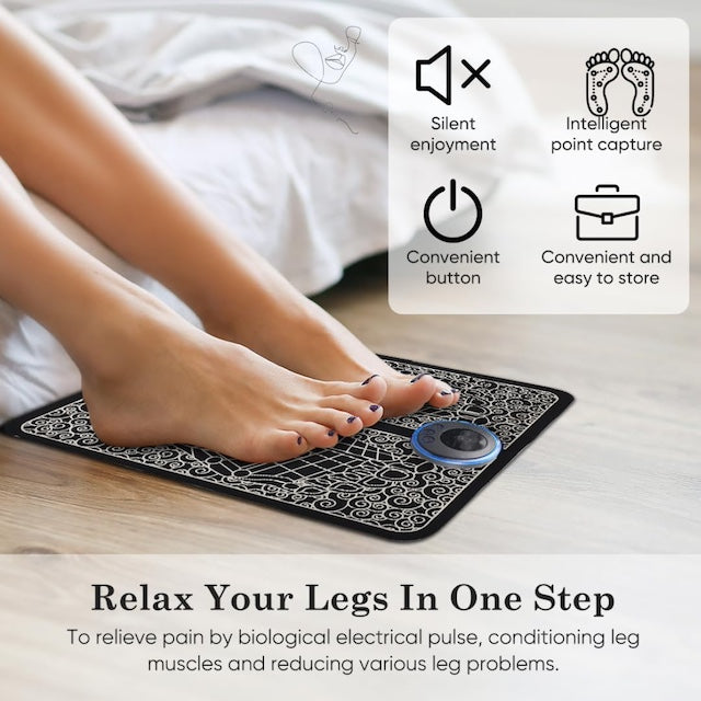 EMS Electric Foot Massager, Electric Foot And Body Pain Relief EMS Massage Machine, Feet Muscle Stimulator Massager Mat