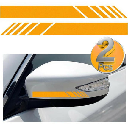Car Rear View Mirror Stickers, Waterproof Vinyl Auto Side Rearview Mirror Stripes - 2 pcs