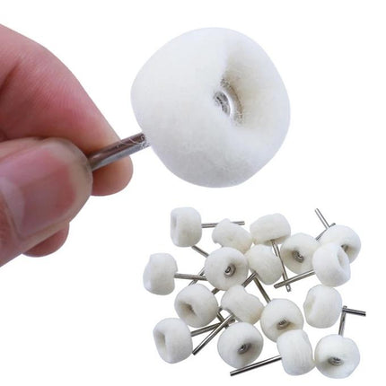 3pcs Fine Shank Wool Polishing Head Grinding Jewelry Metals Wheels Buffing Felt Rotary Stainless Steel Gold Silver Tool Accessories Brush Abrasive