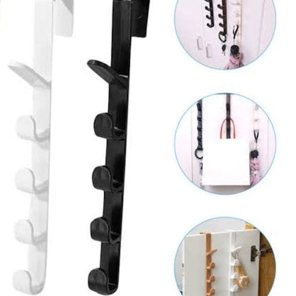Multipurpose Five Segment Hooks, Handbag Door Hook, Door Hook for Most Door Widths, Stainless Steel Hangers, Coat Rack