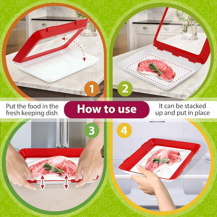 Food Preservation Clever Tray, Food Tray Stackable Creative Food Preservation, Plastic Kitchen Food Preservation Tray