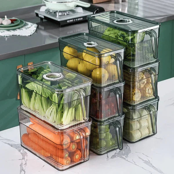3L Acrylic Refrigerator Storage Container Box with Handle Organiser