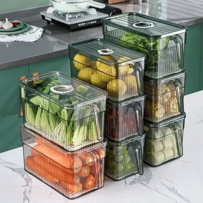 3L Acrylic Refrigerator Storage Container Box with Handle Organiser