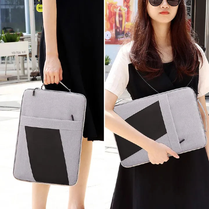 15.6-inch Portable Waterproof Laptop Sleeve: Multi-Layer Protective Liner Bag for Apple & iPad, Gray