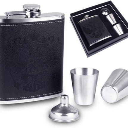 Hip whisky bottle, 7 oz Wine Glass Whiskey Bottle, Whiskey Flask With 2 Tot Cups, Pocket Portable Stainless Steel Wine Bottle