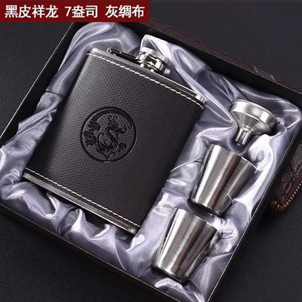 Hip whisky bottle, 7 oz Wine Glass Whiskey Bottle, Whiskey Flask With 2 Tot Cups, Pocket Portable Stainless Steel Wine Bottle