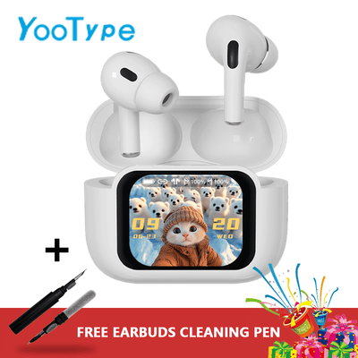 YooType E11 Wireless Bluetooth Earbuds ANC Touch Screen White