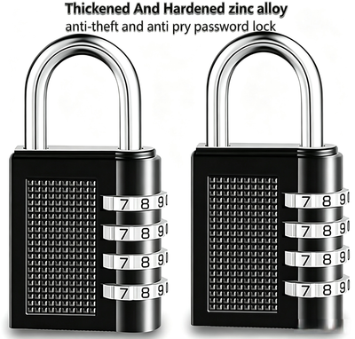 Zinc Alloy 4-Digit Combination Padlock Waterproof Outdoor Safety Lock
