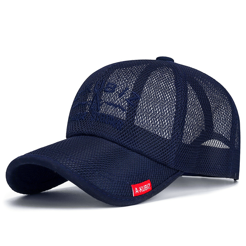 Solid Color Summer Mesh Baseball Cap Quick Dry Breathable Sun Protection Adjustable Snapback Hat