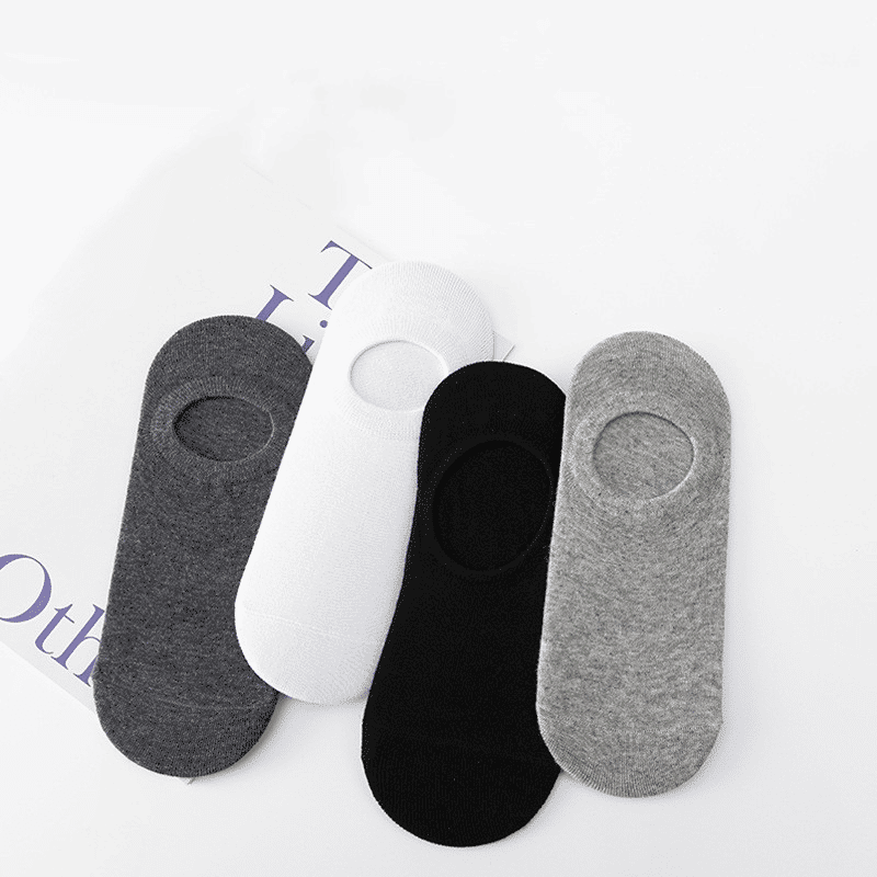 4 Pairs Men's Invisible No Show Liner Socks, Soft Breathable Thin Comfort