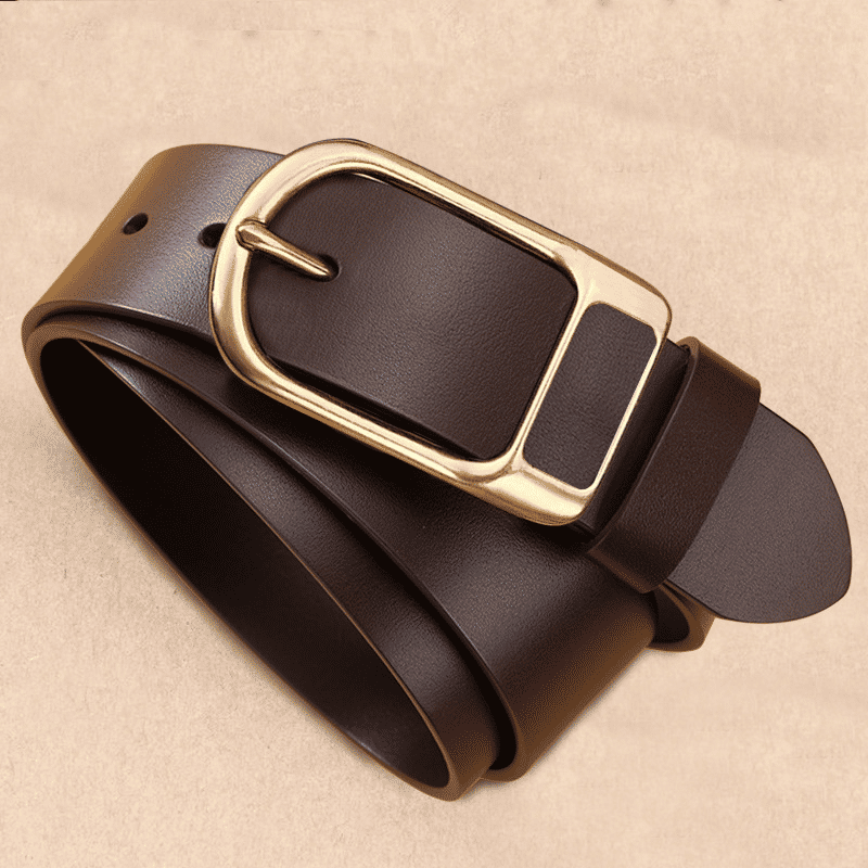 Men's Vintage Black PU Leather Belt with Stylish Needle Buckle