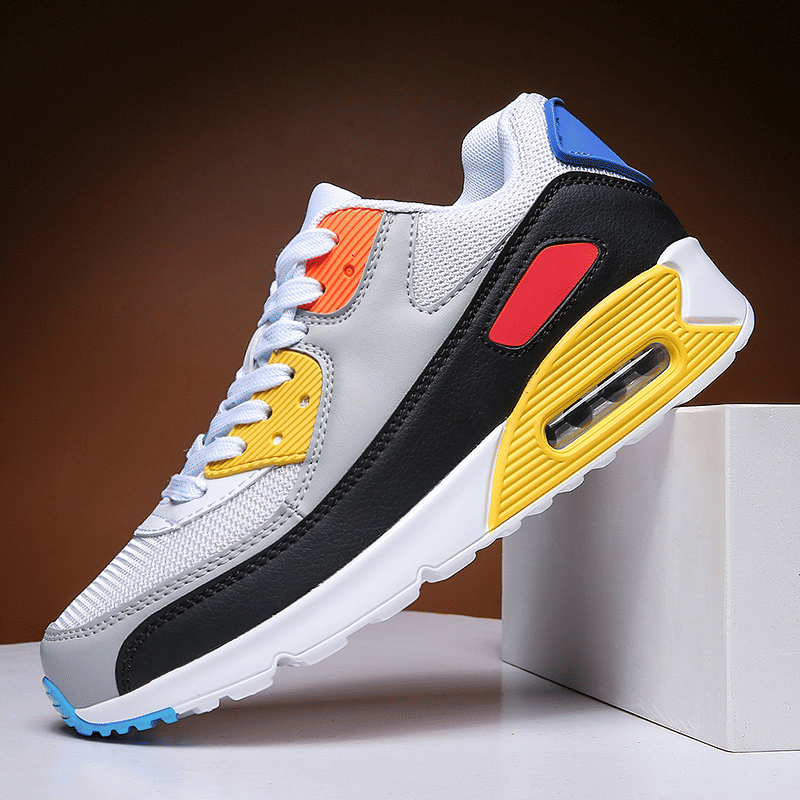 Men's Air Cushion Running Shoes: Breathable Mesh, Casual Lace-up, Sport Trainers