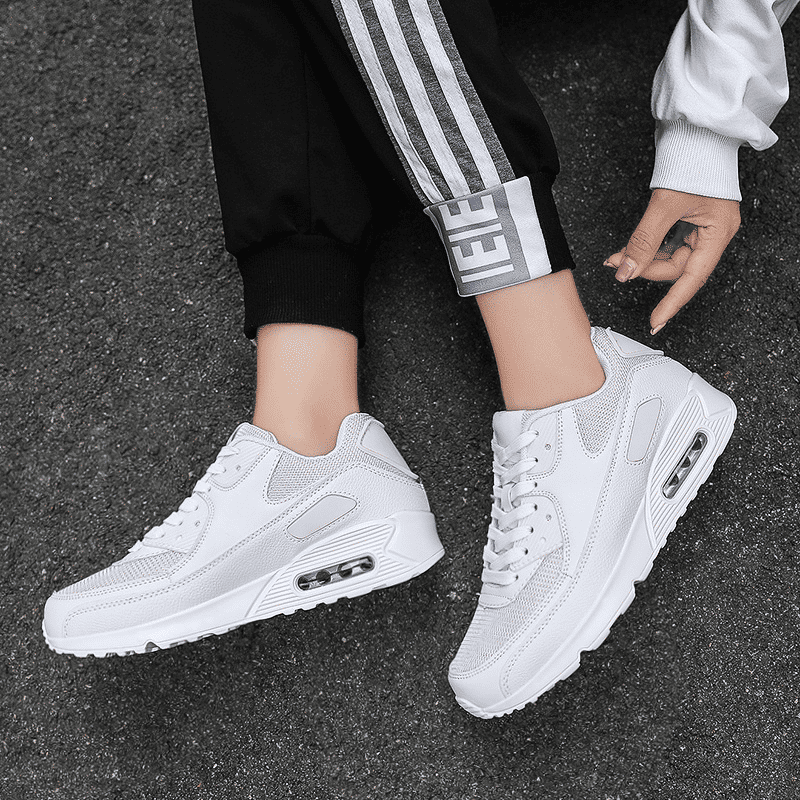 Men's Air Cushion Running Shoes: Breathable Mesh, Casual Lace-up, Sport Trainers