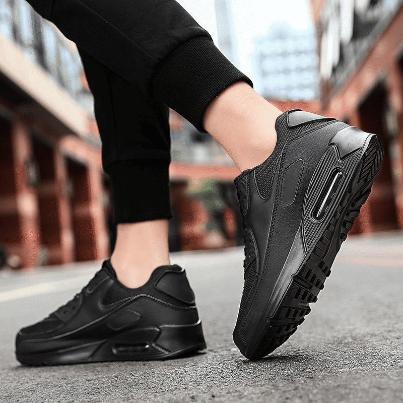 Men's Air Cushion Running Shoes: Breathable Mesh, Casual Lace-up, Sport Trainers
