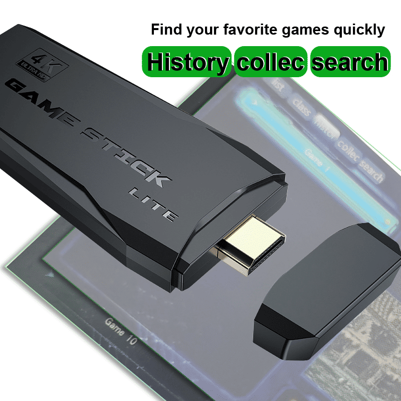 4K HD Retro Video Game Console Stick: 64GB Storage, 20000+ Classic Games