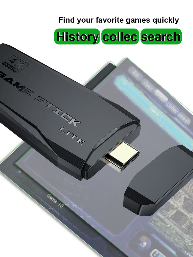4K HD Retro Video Game Console Stick: 64GB Storage, 20000+ Classic Games