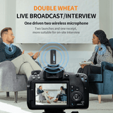 Dual Bluetooth Wireless 3.5mm Lavalier Microphones for Camera Smartphone Recording (2-Pack)