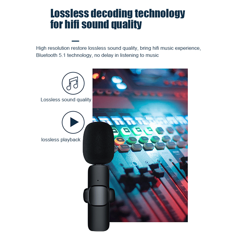 Dual Bluetooth Wireless 3.5mm Lavalier Microphones for Camera Smartphone Recording (2-Pack)