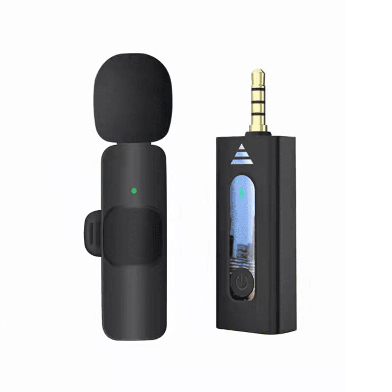 Dual Bluetooth Wireless 3.5mm Lavalier Microphones for Camera Smartphone Recording (2-Pack)