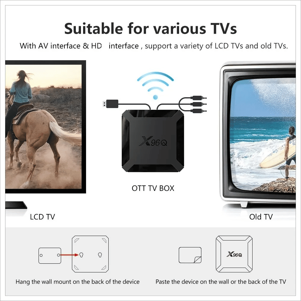 X96Q Smart TV Box, Android 10, 4K HDR10, Quad Core, 2GB RAM