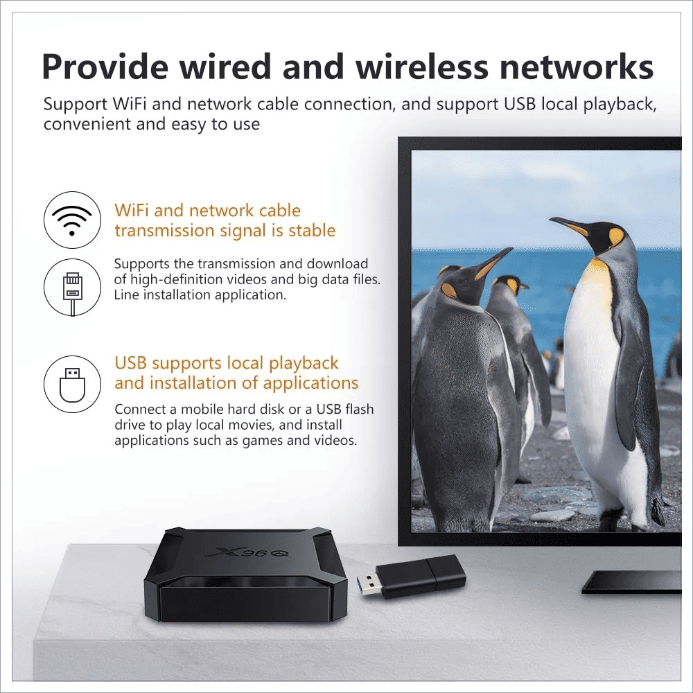 X96Q Smart TV Box, Android 10, 4K HDR10, Quad Core, 2GB RAM