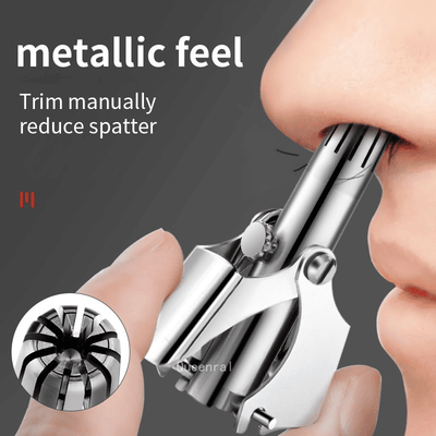 Generic Manual Stainless Steel Nose and Ear Hair Trimmer Silver